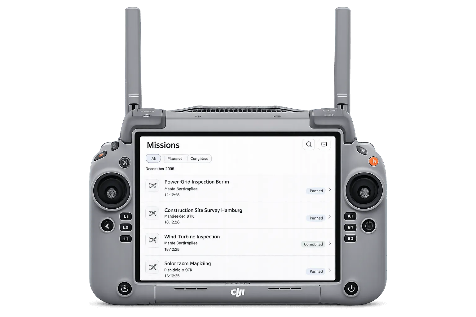 DJI Fernsteuerung mit Dronesolut App und aktiver Missionsplanung